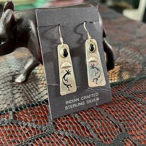 Kokopelli Dangle Sterling Silver Earrings